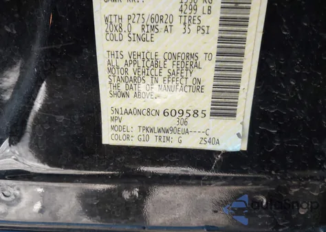 2012 Nissan Armada Platinum from USA, damaged, VIN 5N1AA0NC8CN609585